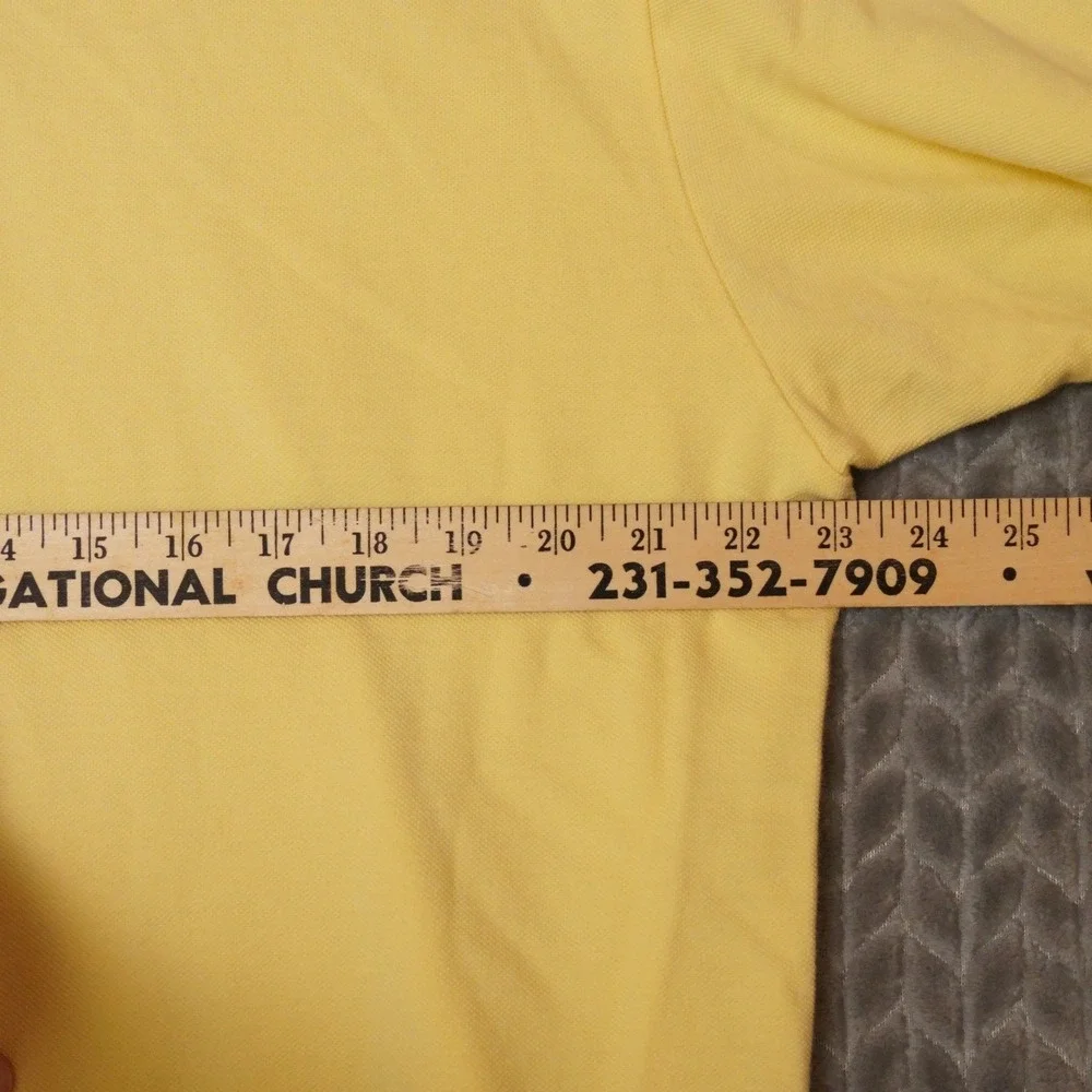 Polo Ralph Lauren Polo Shirt Mens XL Yellow Pique Cotton Classic